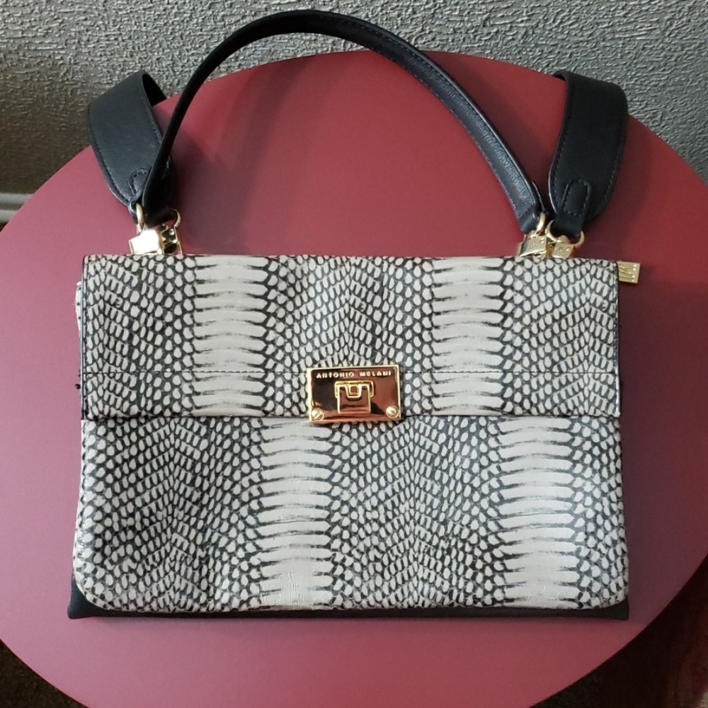 Antonio Melani snakeskin clutch purse
